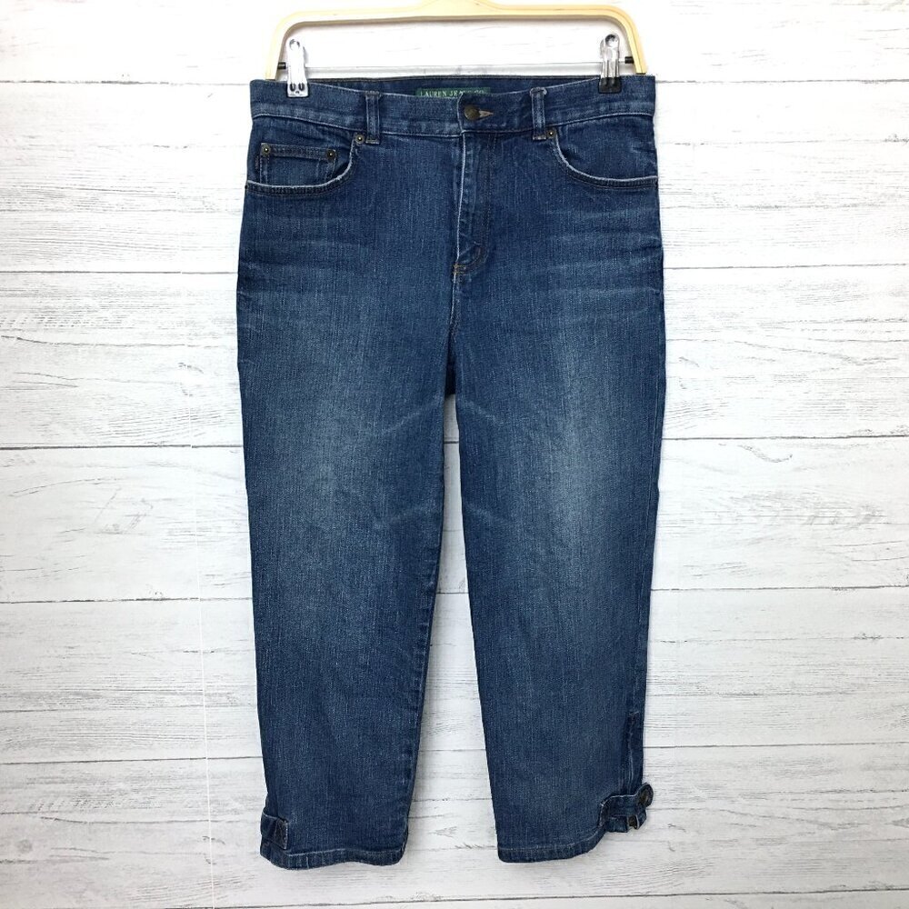 Lauren Ralph Lauren Women's Jeans Crop Style Zipper Ankle Size 6 Length 21"